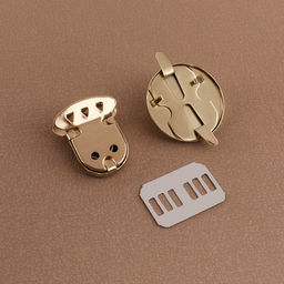 Цена за 3 шт. Застёжка для сумки, 3×3 см, цвет золотой