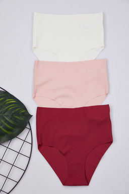 TRENDYOLMILLA Siyah-Cok Renkli 3lu Micro Dikissiz/Iz Yapmaz Lazer Kesim Hipster Orme Kulot THMSS24KU00042