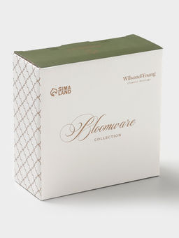 Салатник WY Bloomware, 500 мл, 15×6 см, фарфор, белый, зелёный