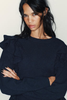 KNIT JUMPER WITH RUFFLES - Zara фото 3