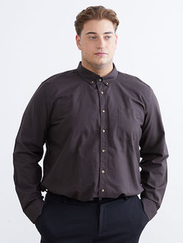 B?y?k Beden Regular Fit Uzun Kollu Erkek G?mlek