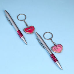 Набор подарочный 2в1 (ручка, брелок сердечко) микс - Simaland фото 3