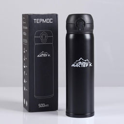 Термос Мастер К Топ, 500 мл, 6.3?24.5 см, сохраняет тепло 8 ч, нержавеющая сталь, чёрный