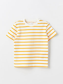 Bisiklet Yaka ?izgili Erkek Bebek Ti??rt