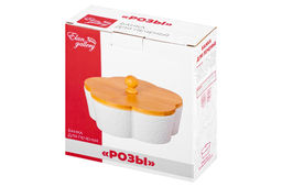 Банка д/печенья 19,5*19,5*10 см 900 мл Цветок Розы с дерев. крышкой - Elan gallery фото 14