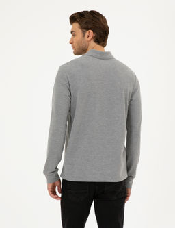 Gri Melanj Slim Fit Basic Sweatshirt - Pierre cardin фото 5