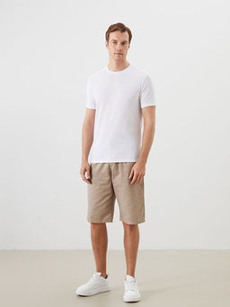 Bisiklet Yaka K?sa Kollu Erkek Dokulu Ti??rt