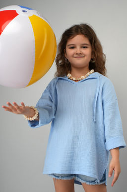 Детская хлопковая пляжная туника из муслина Happyfox