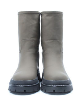 04-C188M Ботинки зимние женские (натуральная кожа (нубук) натуральный мех)