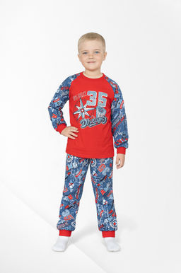 Пижама детская красная принт