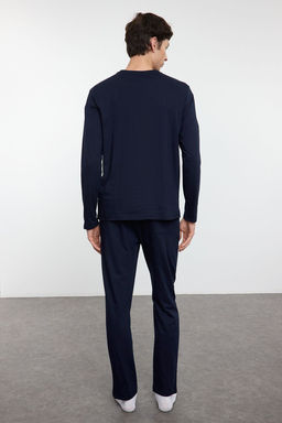 TRENDYOL MAN Lacivert Bask?l? Orme Couple/Cift Pijama Tak?m? TMNAW25PT00046 - Trendyolmilla фото 6