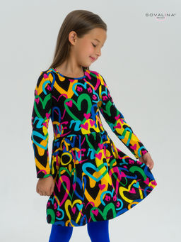 Платье Эля яркие сердца на черном - Sovalina фото 2