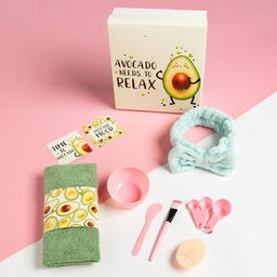 Набор подарочный Этель Avocado, полотенце, повязка на голову, спонж  фото 2