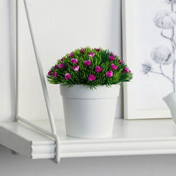 Искусственный цветок в горшке Розочки в траве, 8?11 см, МИКС