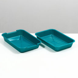 Туалет перламутровый средний с сеткой 36×26×6.5 см, бирюзовый