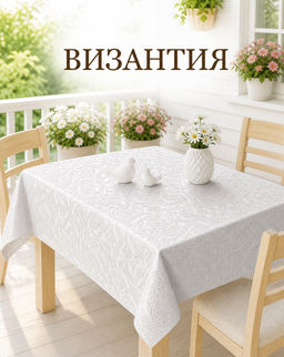 Скатерть арт. 13005/2/PB/170, ВИЗАНТИЯ, цвет экрю, тефлоновая пропитка, ГОТОВАЯ СКАТЕРТЬ: высота 1,5 м ширина 2,5 м