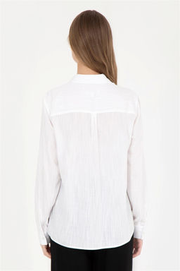 Женская белая рубашка с длинным рукавом - U.s. polo assn фото 5