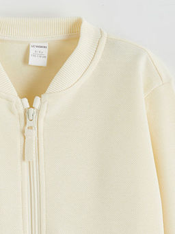 Kolej Yaka Basic Erkek ?ocuk Fermuarl? Sweatshirt