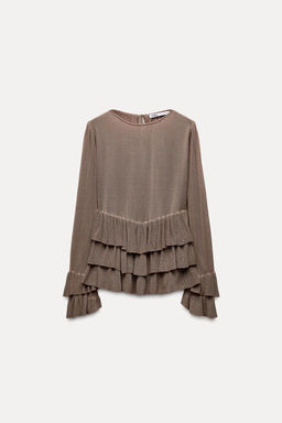 FINE KNIT RUFFLED SWEATER - Zara фото 6