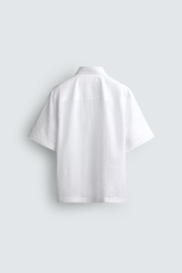 CAMISA JACQUARD RAYAS / Blanco - Zara фото 8