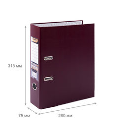 Expert Complete Регистратор PVC, мет.уг. 75 мм 50 шт. Premier A4 арочный механ. (разб.) лён бордовый EC1012265