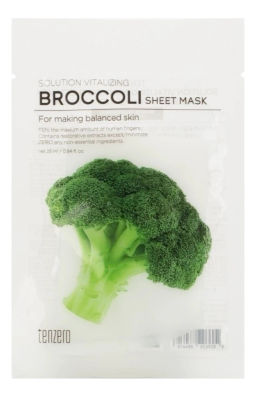 Маска тканевая с экстрактом брокколи TENZERO Solution Vitalizing Broccoli Sheet Mask , 25ml