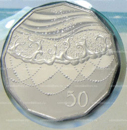 Монета 50 центов 2021 года Австралия  Рождественские украшения (в конверте с маркой)