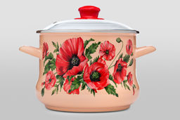 Большая кастрюля с мет.руч. с стекл. крышкой 20 см