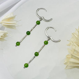 Серьги длинные из Нефрита