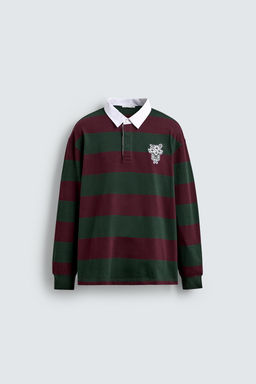 STRIPED PATCH POLO SHIRT