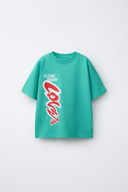 CAMISETA ESTAMPADO GRAFFITI / Verde agua