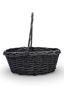 Корзина плетёная для хранения Prut, с ручкой, ива, серая, набор 3 шт., Greengo