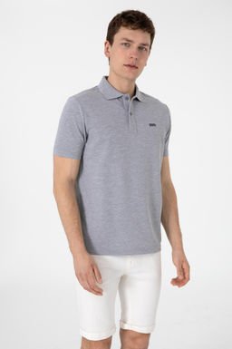 Erkek Regular Fit Polo Yaka Gri Melanj Basic Ti__rt Sepette S_rpriz _ndirim - U.s. polo assn фото 3