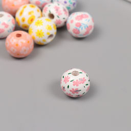 Бусины для творчества дерево "Ассорти цветочков" набор 10 шт 1,6х1,6х1,6 см