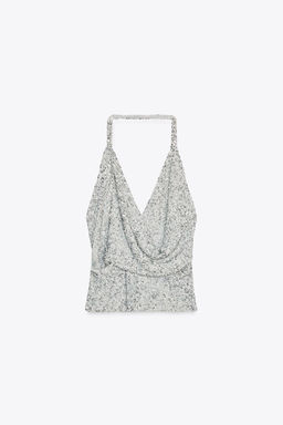 GATHERED SEQUIN TOP - Zara фото 7