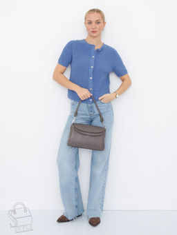 Сумка женская кожаная 0036VG gray  Vitelli Grassi