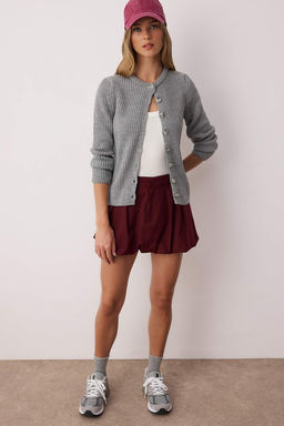 Gri More Sustainable Fitted/Vucuda Oturan Basic Fitilli Triko H?rka TWOAW26HI00175 - Trendyolmilla фото 2