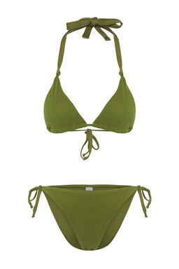 Trendyolmilla Haki Ucgen Muslin Normal Bel Bikini Tak?m? TBESS25BT00201  фото 6