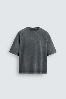 CAMISETA RELAXED FIT ESTRUCTURA FLAM? LAVADO / Antracita oscuro - Zara фото 7