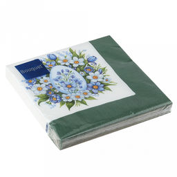 Салфетки бумажные Bouquet 33х33см, 3-х слойные, 20 штук в упаковке, 100% целлюлоза, Пасхальная открытка. Яйцо (Россия)