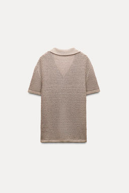OVERSIZE KNIT POLO CARDIGAN - Zara фото 7