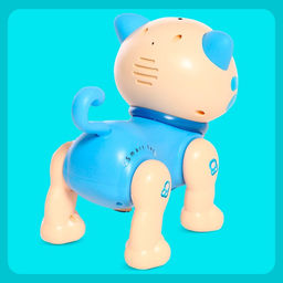 Робот кот Пультовод ZHORYA, на пульте управления, интерактивный: сенсорный, звук, свет, на батарейках, на русском языке, синий - Simaland фото 9