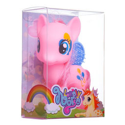 Пони с расческой 11,5*7 см, РОЗОВАЯ, в прозрачной коробочке - Junfa toys фото 3