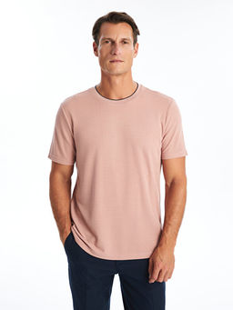 Bisiklet Yaka K?sa Kollu Erkek Dokulu Ti??rt