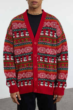 TRENDYOL MAN Cok Renkli Unisex Regular Fit Yunlu Genis Kal?p Christmas Triko H?rka TMNAW23HI00043 - Trendyolmilla фото 3