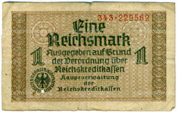 1 рейхсмарка 1939 года Германия (Для оккупированных территорий)