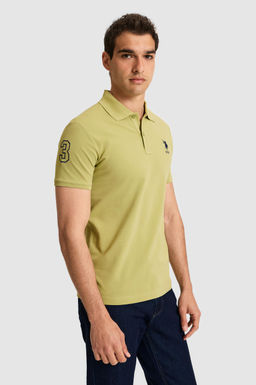 Erkek Lila Slim Fit Polo Yaka Basic Ti__rt