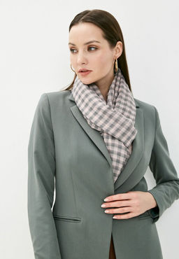Палантин из модала с клетчатым принтом Gingham - Модные истории фото 3