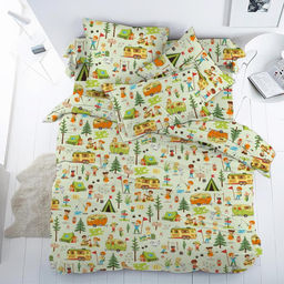 Простыня на резинке 080*160 см, перкаль, детская расцветка (Кэмпинг) - Ивановотекстиль фото 4