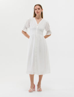 Платье Regular Fit экрю